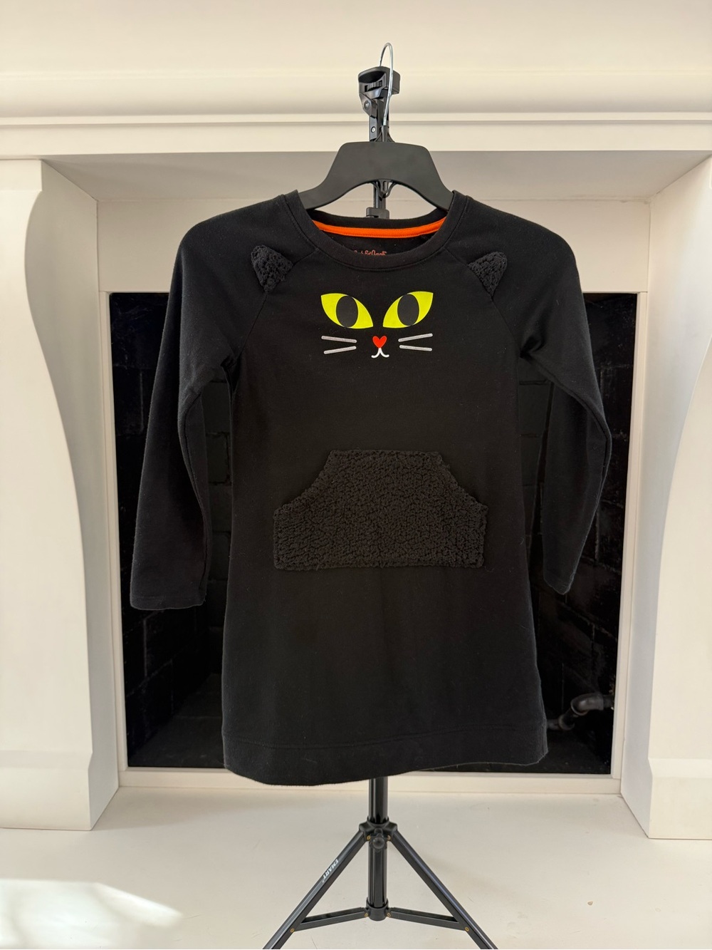 Cat & Jack Black Dress with Yellow Cat Face